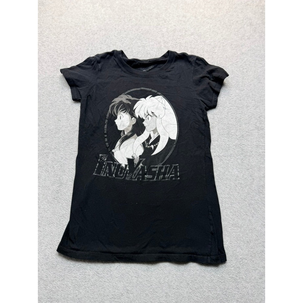 Inuyasha Anime Graphic T-Shirt Black Cotton Short Sleeve Women Small VIZ Media
